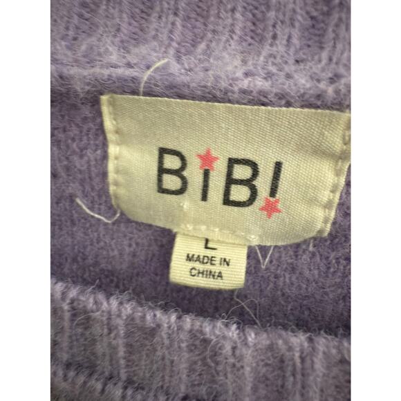 BIBI Large Tiger Cat Graphic Lavender Sweater Animal Print Pullover - Picture 3 of 7